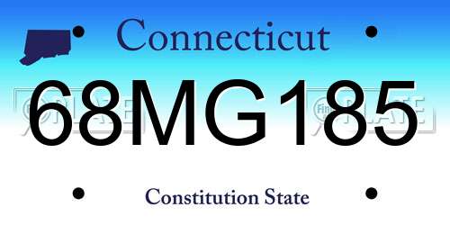 68MG185 Connecticut License Plate