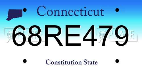 68RE479 Connecticut License Plate