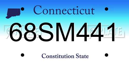 68SM441 Connecticut License Plate
