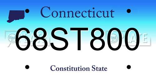 68ST800 Connecticut License Plate