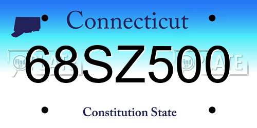 68SZ500 Connecticut License Plate