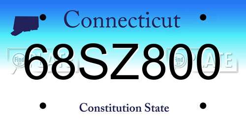 68SZ800 Connecticut License Plate