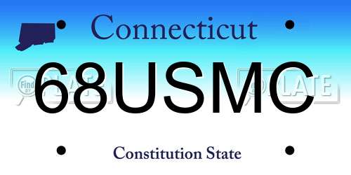 68USMC Connecticut License Plate