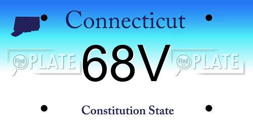 68V Connecticut License Plate