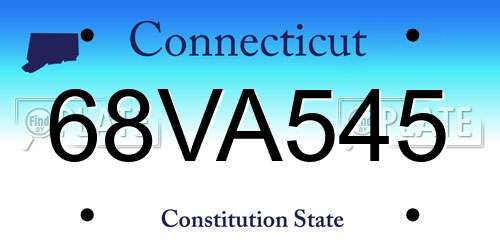68VA545 Connecticut License Plate