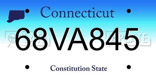 68VA845 Connecticut License Plate