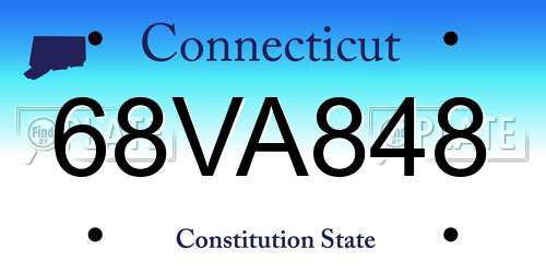 68VA848 Connecticut License Plate