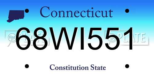 68WI551 Connecticut License Plate