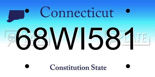 68WI581 Connecticut License Plate
