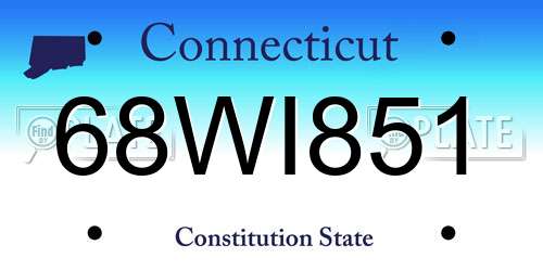 68WI851 Connecticut License Plate
