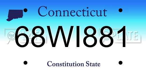 68WI881 Connecticut License Plate