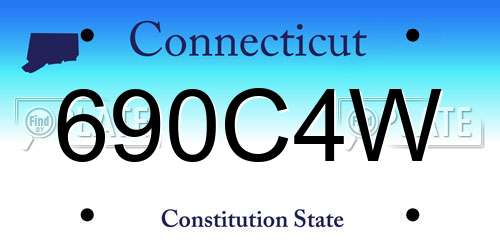 690C4W Connecticut License Plate