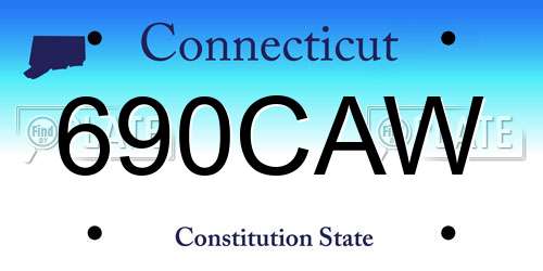 690CAW Connecticut License Plate