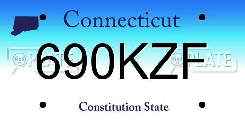 690KZF Connecticut License Plate