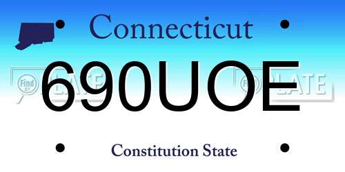 690UOE Connecticut License Plate