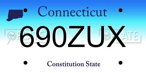 690ZUX Connecticut License Plate
