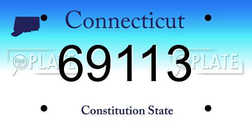 69113 Connecticut License Plate