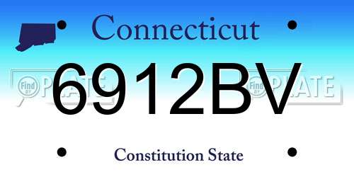 6912BV Connecticut License Plate