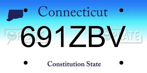 691ZBV Connecticut License Plate