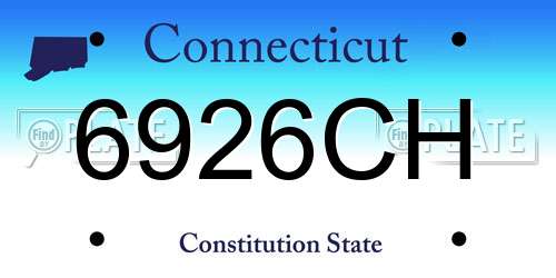 6926CH Connecticut License Plate
