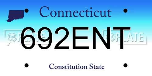 692ENT Connecticut License Plate