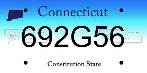 692G56 Connecticut License Plate