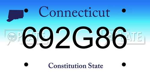 692G86 Connecticut License Plate