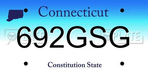 692GSG Connecticut License Plate