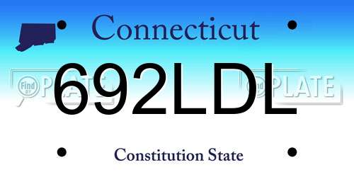 692LDL Connecticut License Plate