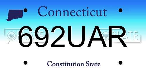 692UAR Connecticut License Plate