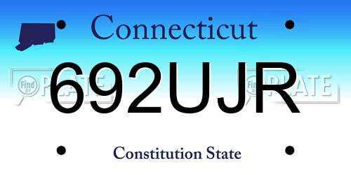 692UJR Connecticut License Plate