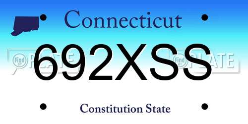 692XSS Connecticut License Plate