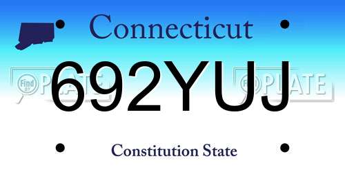692YUJ Connecticut License Plate