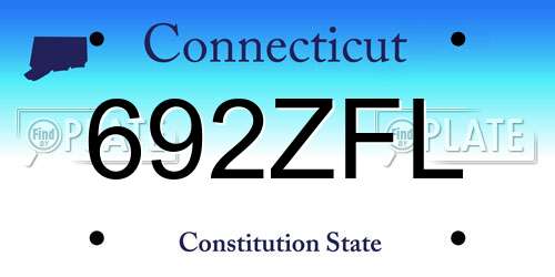 692ZFL Connecticut License Plate