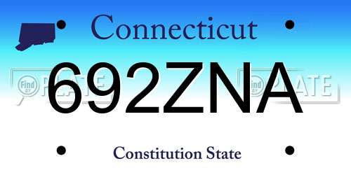 692ZNA Connecticut License Plate