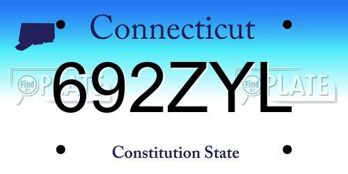 692ZYL Connecticut License Plate