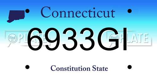 6933GI Connecticut License Plate