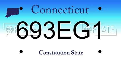 693EG1 Connecticut License Plate