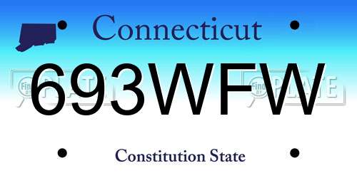 693WFW Connecticut License Plate