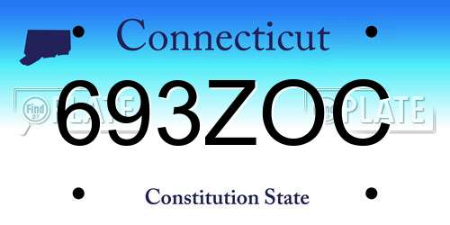 693ZOC Connecticut License Plate