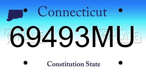 69493MU Connecticut License Plate