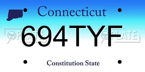 694TYF Connecticut License Plate