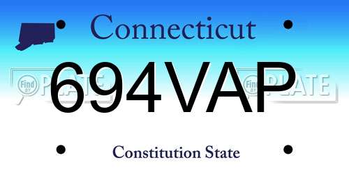 694VAP Connecticut License Plate