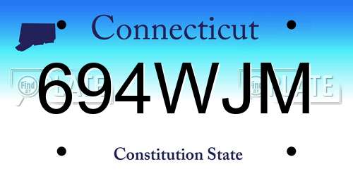 694WJM Connecticut License Plate