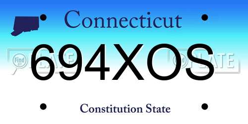 694XOS Connecticut License Plate