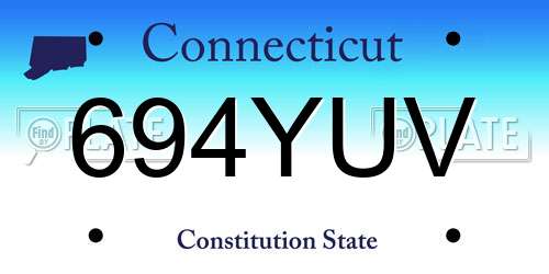 694YUV Connecticut License Plate