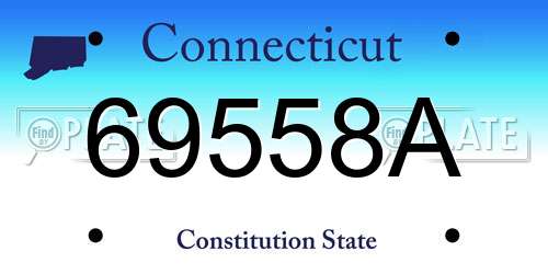 69558A Connecticut License Plate