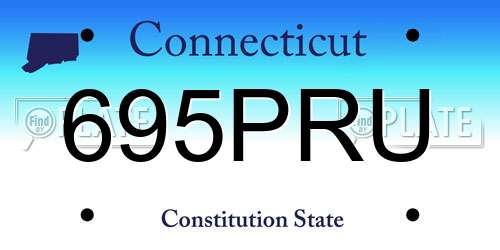 695PRU Connecticut License Plate
