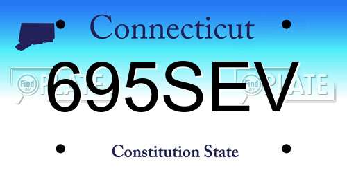 695SEV Connecticut License Plate
