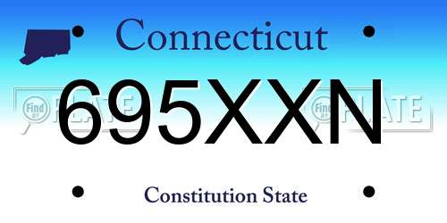 695XXN Connecticut License Plate